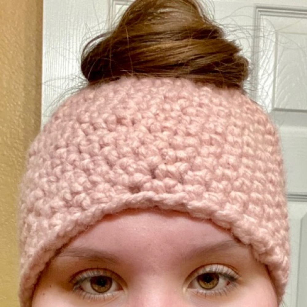 Messy bun beanie